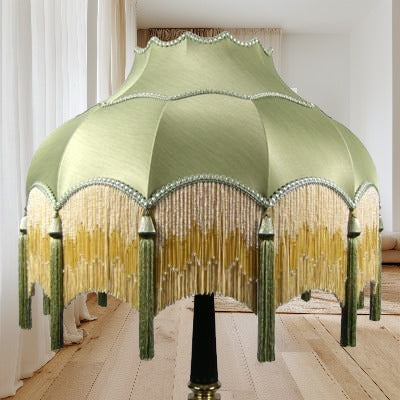 Maia Lampshade Green Sateen